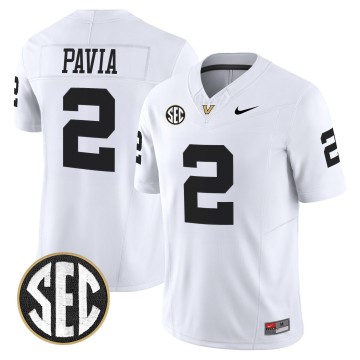 Men's Vanderbilt Commodores #2 Diego Pavia White F.U.S.E. 2025 Vapor Limited Stitched Football Jersey
