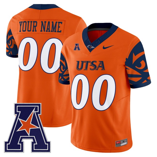 UTSA Roadrunners Custom 2025 F.U.S.E. Vapor Limited V2 Stitched Football Jersey - Orange