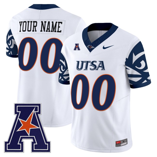 UTSA Roadrunners Custom 2025 F.U.S.E. Vapor Limited V2 Stitched Football Jersey - White