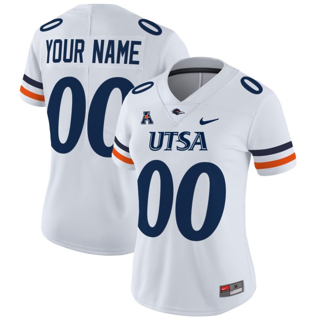 Women's Nike Custom UTSA Roadrunners 2025 Vapor Untouchable Limited Stitched Football Jersey - White