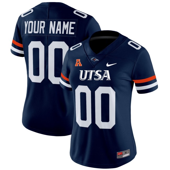 Women's Nike Custom UTSA Roadrunners 2025 Vapor Untouchable Limited Stitched Football Jersey - Navy