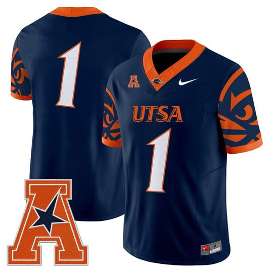 Men's UTSA Roadrunners #1 Navy F.U.S.E. 2025 Vapor Limited V2 Stitched Football Jersey