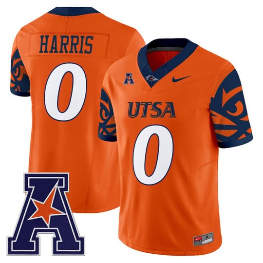 Men's UTSA Roadrunners #0 Frank Harris Orange F.U.S.E. 2025 Vapor Limited V2 Stitched Football Jersey