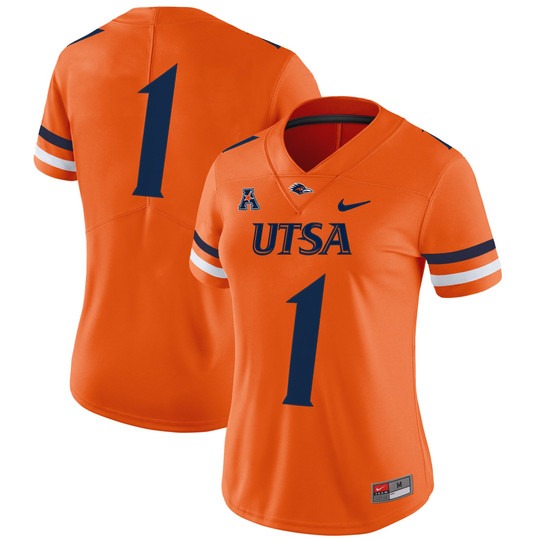 Women's Nike UTSA Roadrunners #1 Orange 2025 Vapor Untouchable Limited Stitched Football Jersey