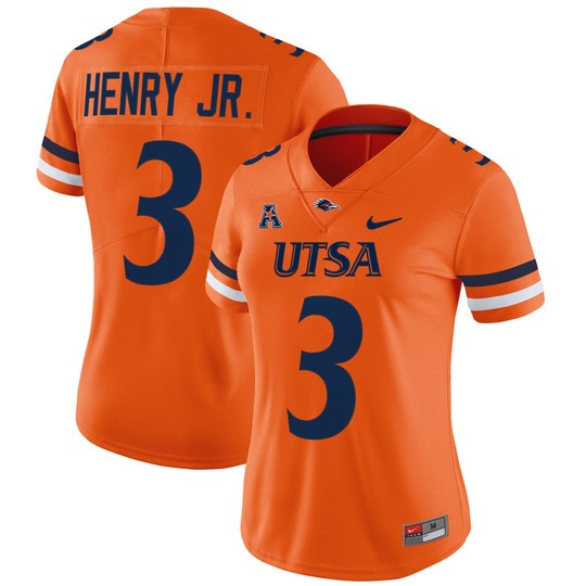 Women's Nike UTSA Roadrunners #3 Robert Henry Jr. Orange 2025 Vapor Untouchable Limited Stitched Football Jersey
