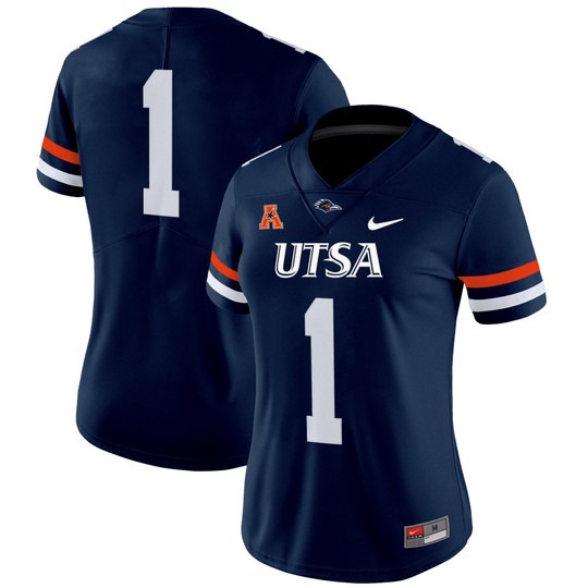 Women's Nike UTSA Roadrunners #1 Navy 2025 Vapor Untouchable Limited Stitched Football Jersey