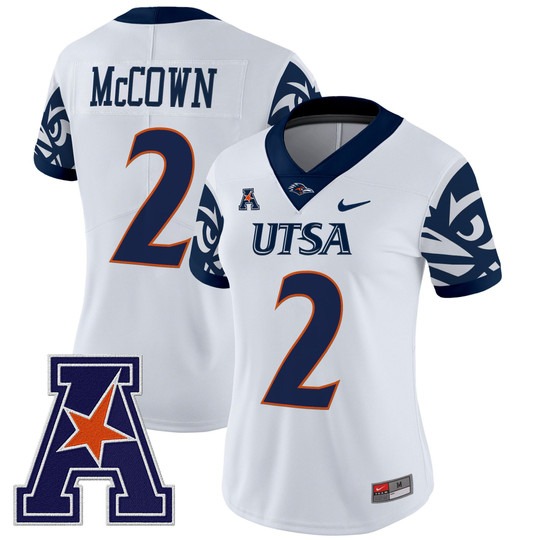 Women's UTSA Football Roadrunners #2 Owen McCown White 2025 V2 Vapor Untouchable Limited Nike Jersey