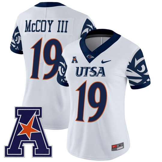 Women's UTSA Football Roadrunners #19 Willie McCoy III White 2025 V2 Vapor Untouchable Limited Nike Jersey
