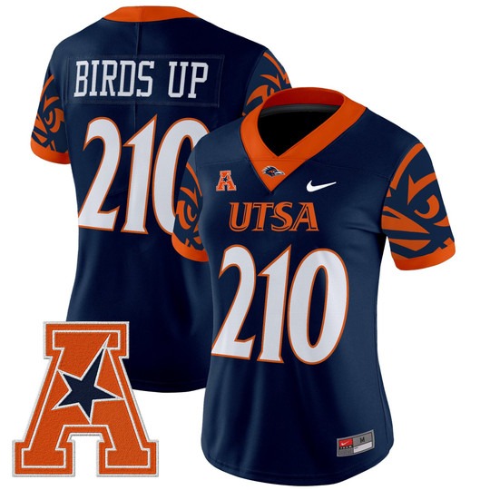 Women's UTSA Football Roadrunners 210 Birds Up Navy 2025 V2 Vapor Untouchable Limited Nike Jersey