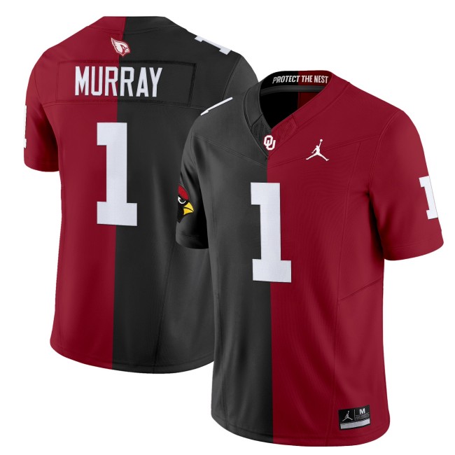 Men's Oklahoma Sooners #1 Kyler Murray Split F.U.S.E. Vapor Limited Stitched Football Jersey