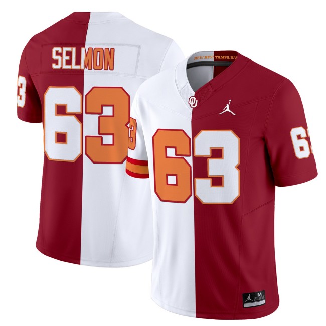 Men's Oklahoma Sooners #63 Lee Roy Selmon Split F.U.S.E. Vapor Limited Stitched Football Jersey