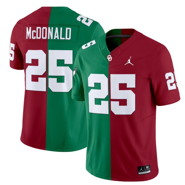 Men's Oklahoma Sooners #25 Tommy McDonald Split F.U.S.E. Vapor Limited Stitched Football Jersey