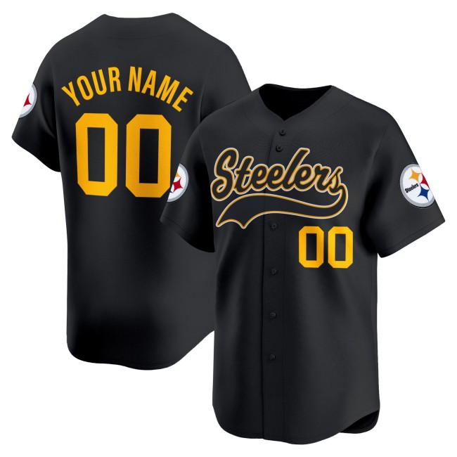 Pittsburgh Steelers Custom Black 2025 Vapor Baseball Stitched Baseball Jersey