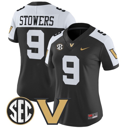 Women's Vanderbilt Commodores #9 Eli Stowers Alternate 2025 Vapor Limited Stitched Football Jersey