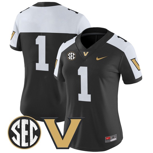Women's Vanderbilt Commodores #1 Alternate 2025 Vapor Limited Stitched Football Jersey