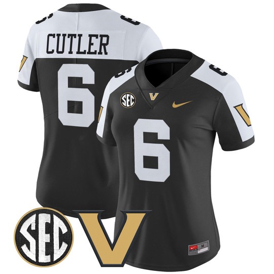 Women's Vanderbilt Commodores #6 Jay Cutler Alternate 2025 Vapor Limited Stitched Football Jersey