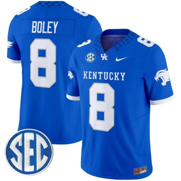 Men's Kentucky Wildcats #8 Cutter Boley Royal F.U.S.E. 2025 Nike Vapor Limited Stitched Football Jersey