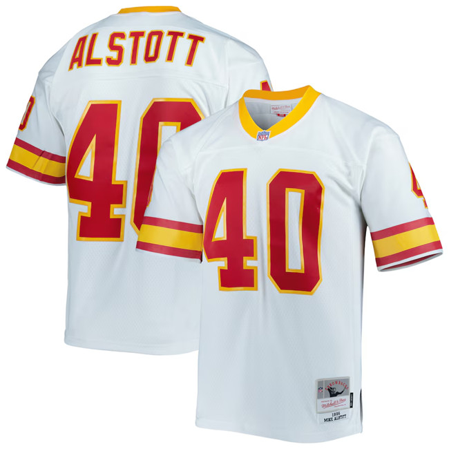 Men's Tampa Bay Buccaneers #40 Mike Alstott White Legacy 1996 Throwbacks M&N Stitched Football Jersey