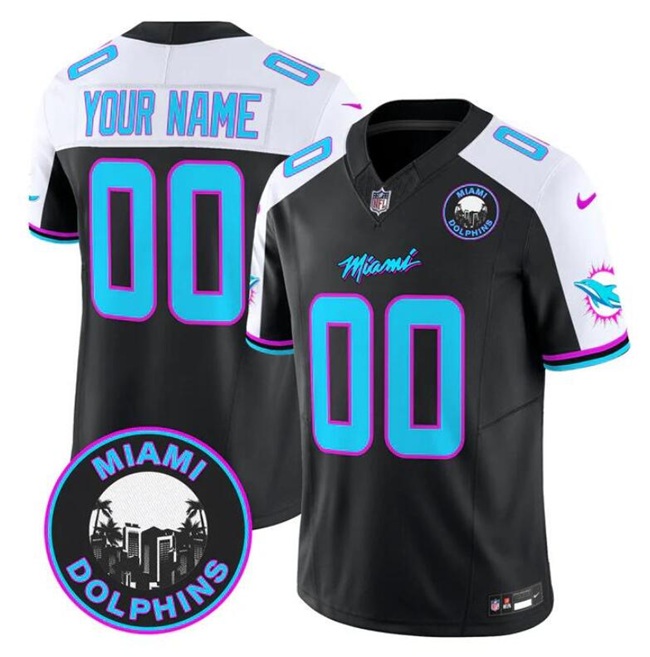 Youth Miami Dolphins ACTIVE PLAYER Custom Black F.U.S.E. 'Miami Vice' Vapor Limited Stitched Jersey