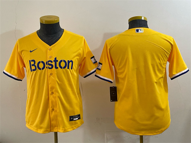 Youth Boston Red Sox Blank Gold City Connect Stitched Baseball Jersey