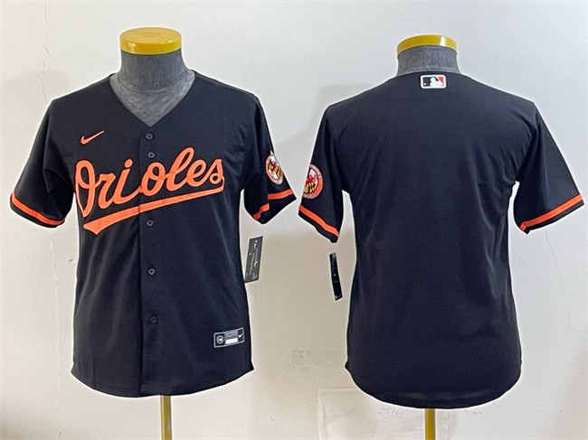 Youth Baltimore Orioles Blank Black Cool Base Stitched Baseball Jersey
