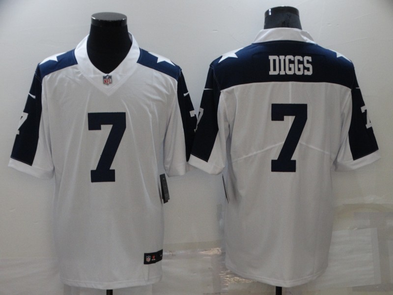 Men's Dallas Cowboys Active Player Custom White Navy Vapor Limited Stitched Football Jersey