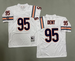 Men's Chicago Bears #95 Richard Dent White M&N Throwback NFL Jersey