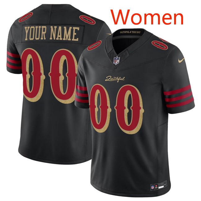 Women's San Francisco 49ers Active Player Custom For the Faithful 2025 F.U.S.E. 'Rivalries' Vapor Limited Stitched Football Jersey(Run Small)
