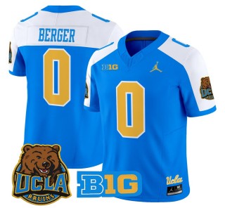 Men's UCLA Bruins #0 Jalen Berger Blue Alternate 2025 Vapor Limited Stitched Football Jersey
