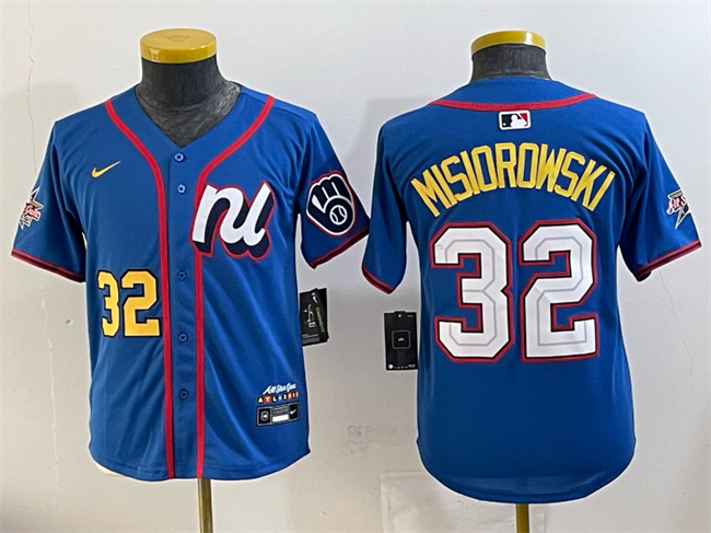 Women's National League #32 Jacob Misiorowski Blue 2025 All-Star Edition Limited Stitched Baseball Jersey