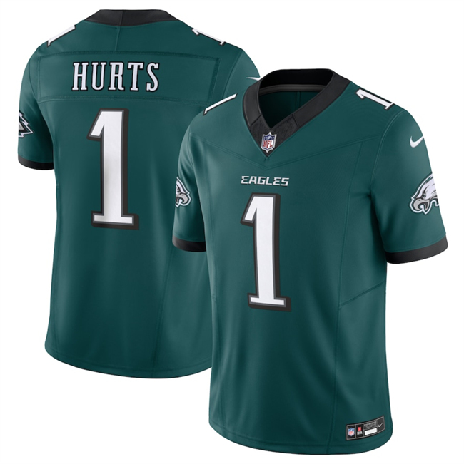 Youth Philadelphia Eagles #1 Jalen Hurts Green New F.U.S.E Vapor Untouchable Limited Stitched Football Jersey