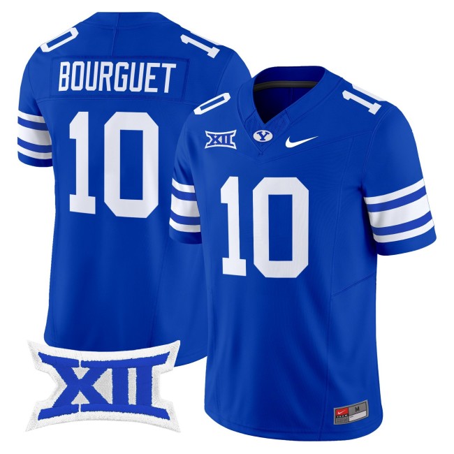 Men's BYU Cougars #10 Treyson Bourguet Royal 2025 Nike F.U.S.E. Vapor Limited Stitched Football Jersey