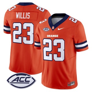 Men's Syracuse Orange #23 Yasin Willis 2025 Nike F.U.S.E. Limited Stitched Football Jersey - Orange