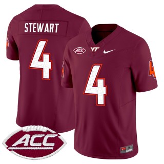 Men's Virginia Tech Hokies #4 Terion Stewart Maroon 2025 Nike F.U.S.E. Vapor Limited Stitched College Football Jersey