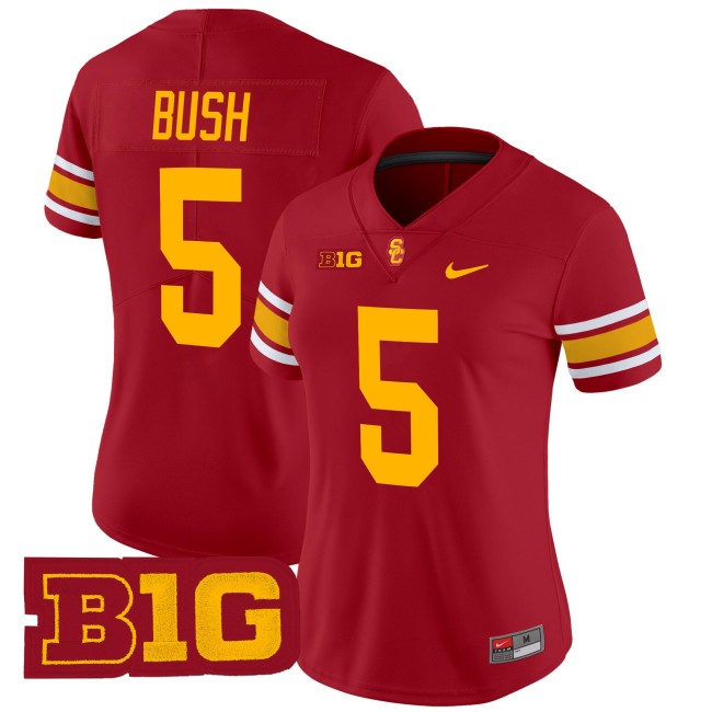 Women's USC Trojans #5 Reggie Bush Throwback 2025 Nike Limited Football Jersey - Cardinal