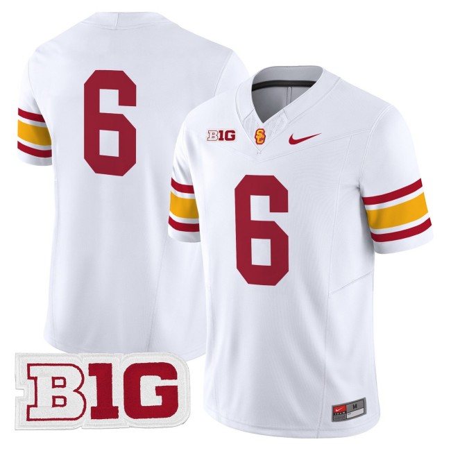 Men's USC Trojans #6 Throwback 2025 Nike Limited Football Jersey - White