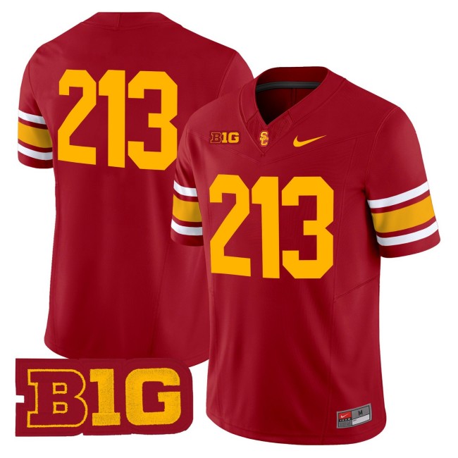 Men's USC Trojans 213 Throwback 2025 Nike Limited Football Jersey - Cardinal