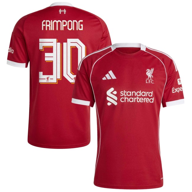 Men's Liverpool FC #30 Jeremie Frimpong 2025-26 adidas Home Red Kit Jersey