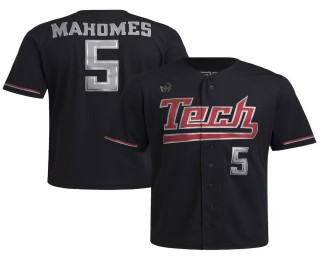 Men's Texas Tech Red Raiders #5 Patrick Mahomes Black 2025 Replica adidas Baseball Jersey