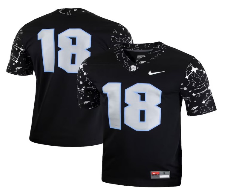 Men's UCF Knights #18 Nike Black 2021 Space Game Stitched Football Jersey