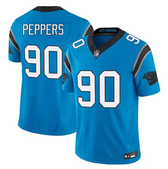 Men's Carolina Panthers #90 Julius Peppers Blue F.U.S.E. Vapor Limited Stitched Football Jersey