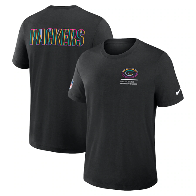 Men's Green Bay Packers Black 2025 Crucial Catch Tri-Blend Dri-FIT T-Shirt