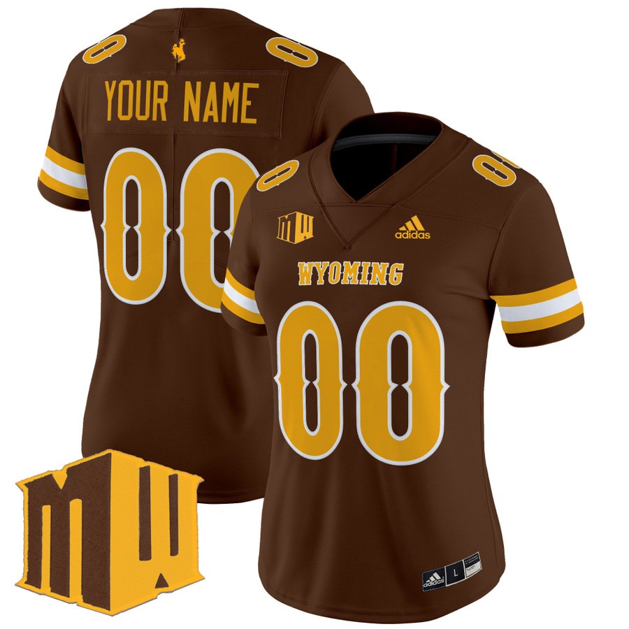 Women's Wyoming Cowboys Custom Brown 2025 Vapor Limited Stitched Football Jersey