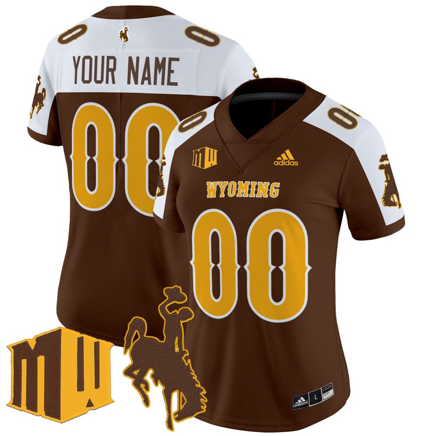 Women's Wyoming Cowboys Custom Brown Alternate 2025 Vapor Limited Stitched Football Jersey