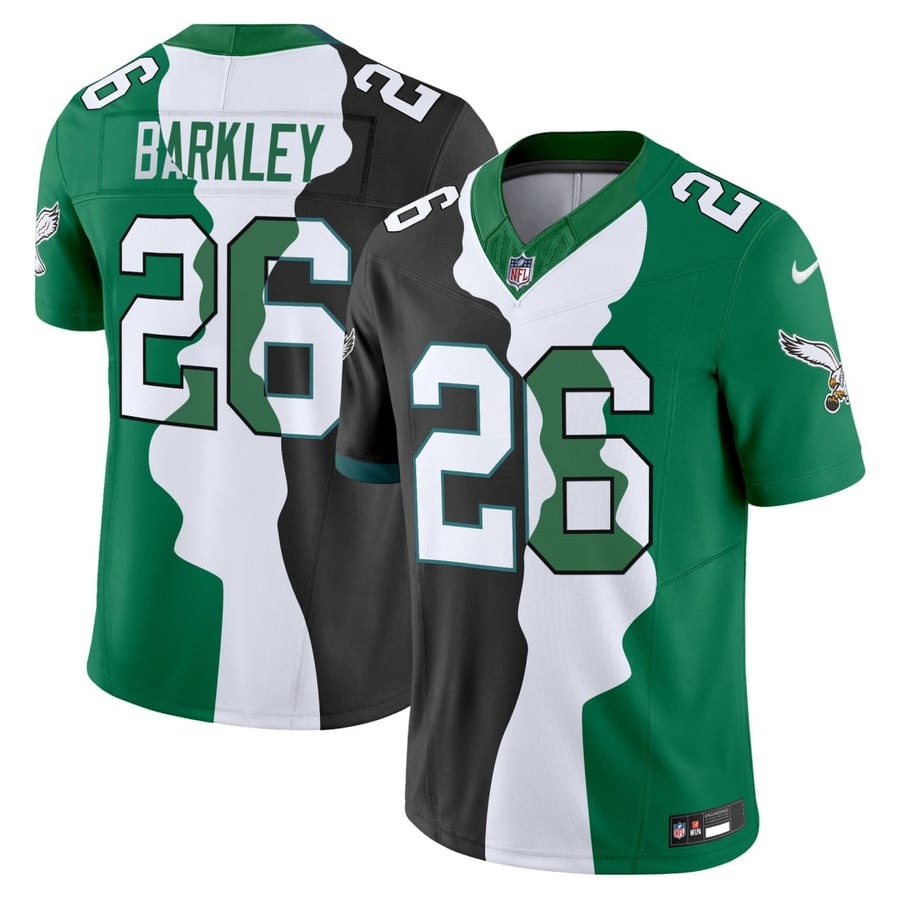Men's Philadelphia Eagles #26 Saquon Barkley Split Limited Stitched Football Jersey