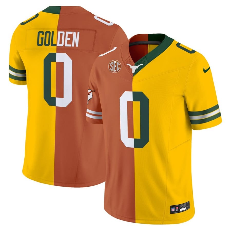 Men's Green Bay Packers #0 Matthew Golden Split Nike Limited Stitched Football Jersey
