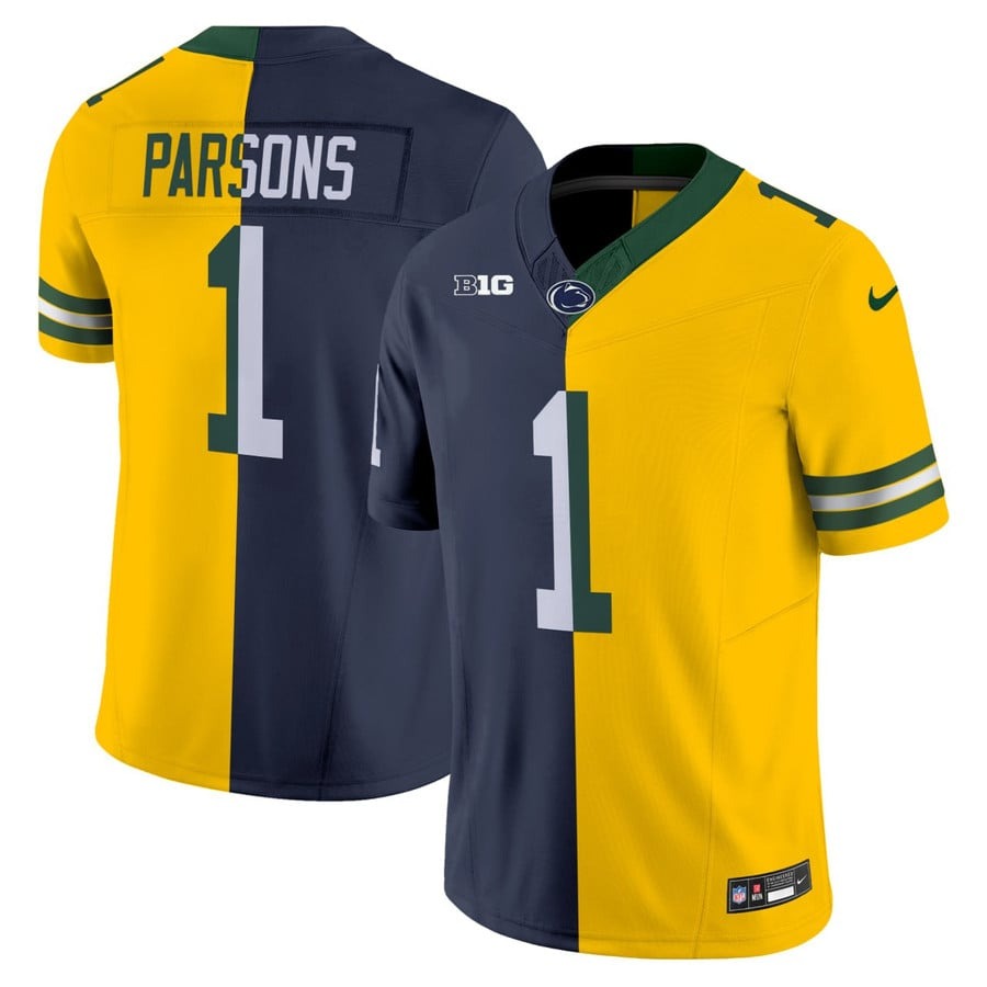 Men's Green Bay Packers #1 Micah Parsons Split Nike Limited Stitched Football Jersey