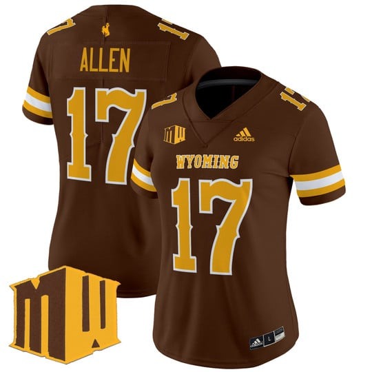 Women's Wyoming Cowboys #17 Josh Allen Brown 2025 Vapor Limited Stitched Football Jersey