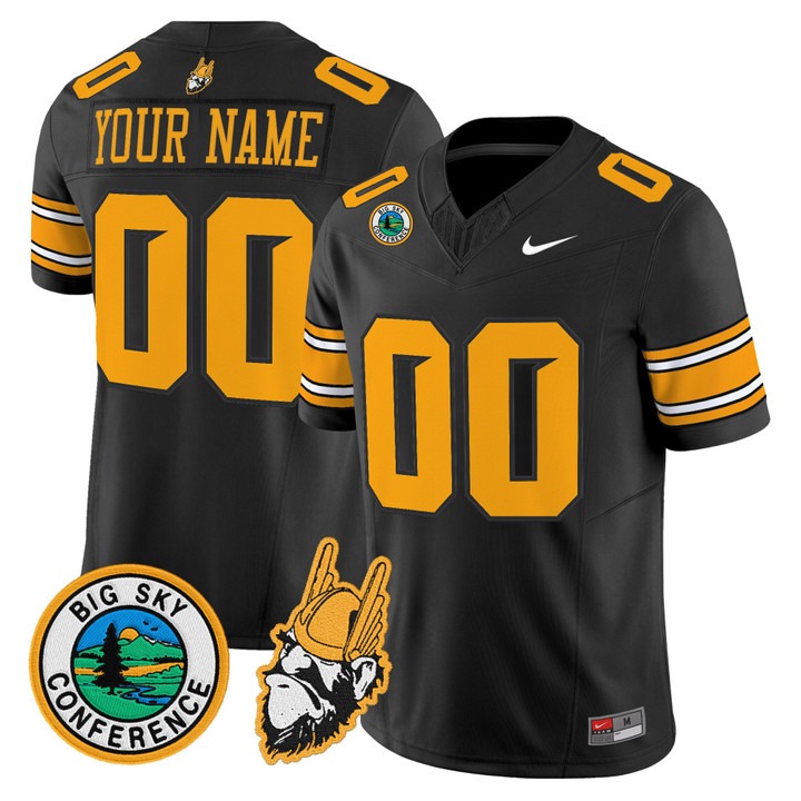 Men's Idaho Vandals Custom Black 1975 Throwback Big Sky Conference patch Vapor Limited Stitched Football Jersey