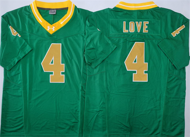 Men's Notre Dame Fighting Irish #4 Jeremiyah Love Green 2024 F.U.S.E. Limited Stitched Jersey